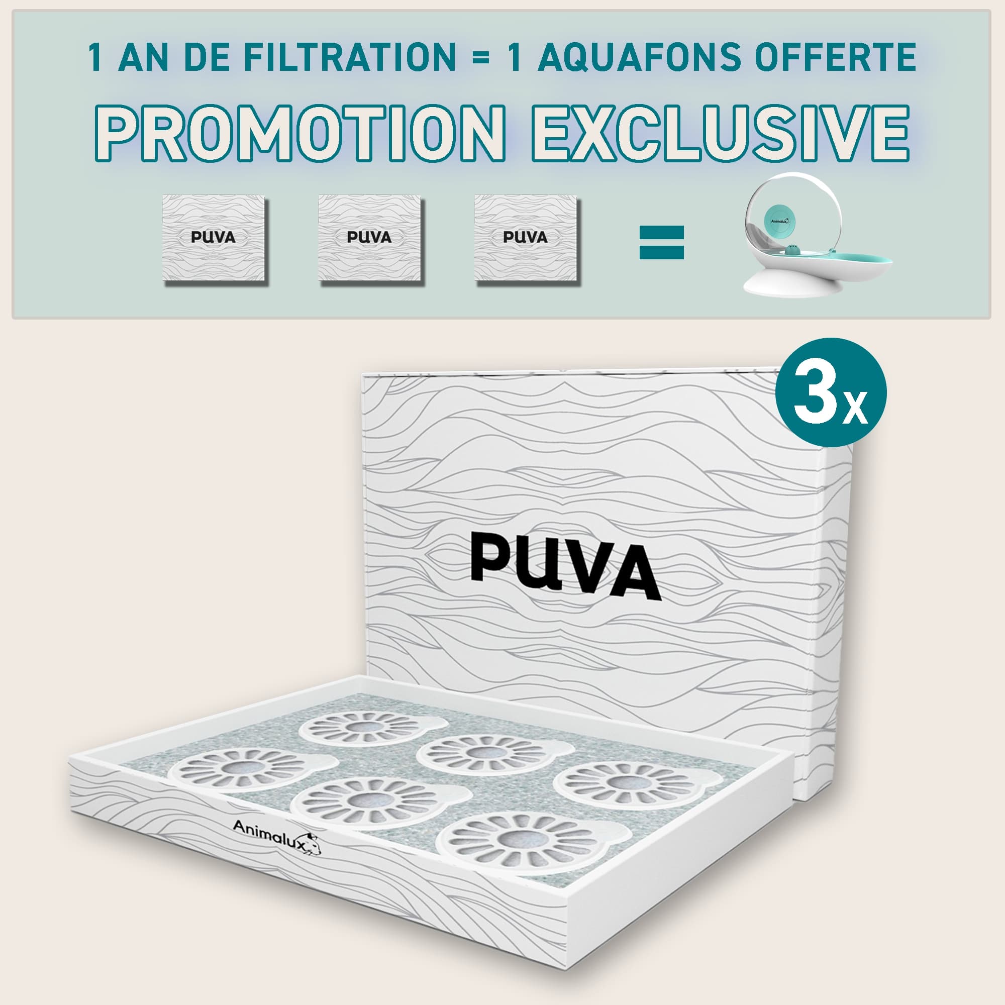 Pack 1 an de filtration Puva + 1 AquaFons offerte
