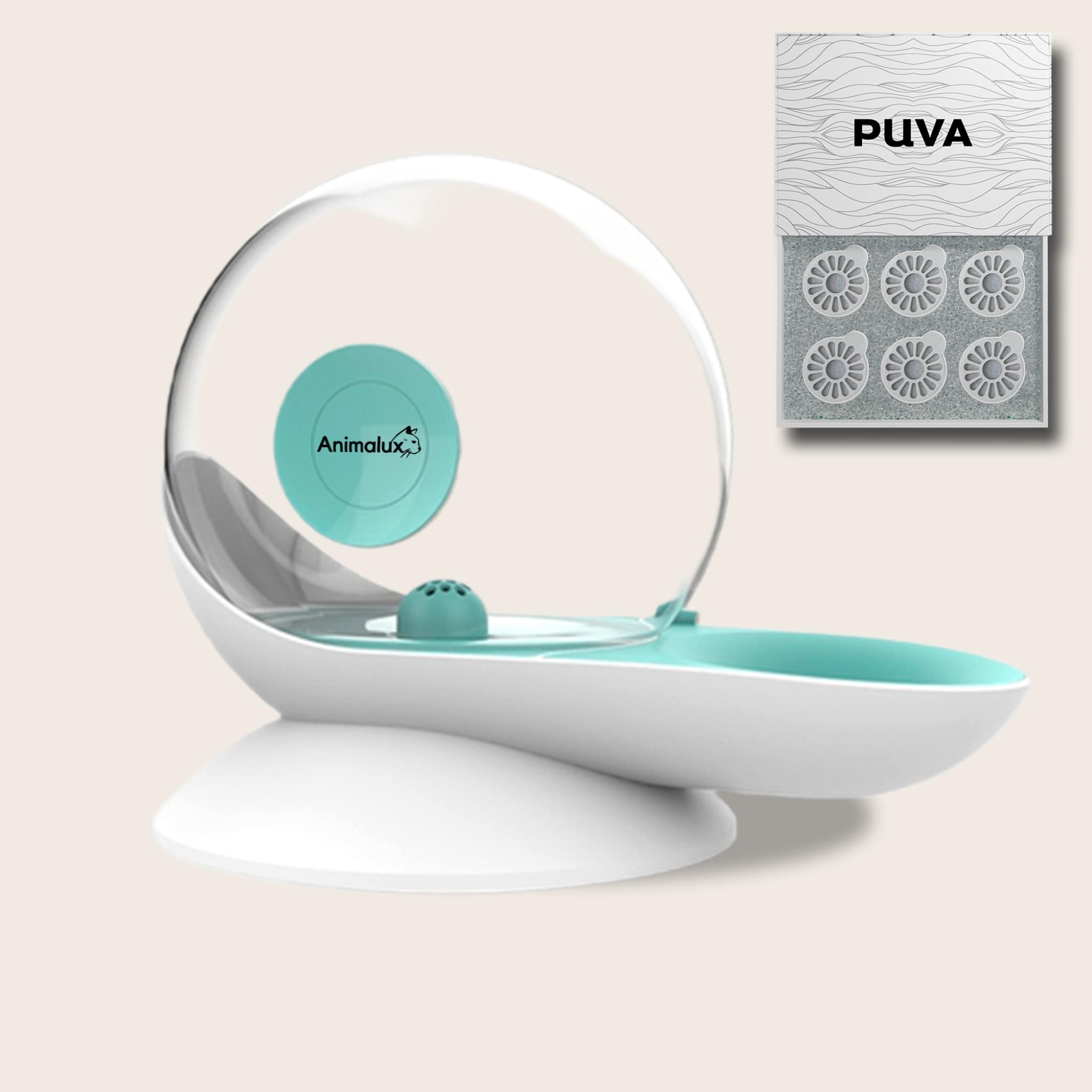 Fontaine Aquafons Bleu Filtre Puva Animalux #couleur_bleu givr