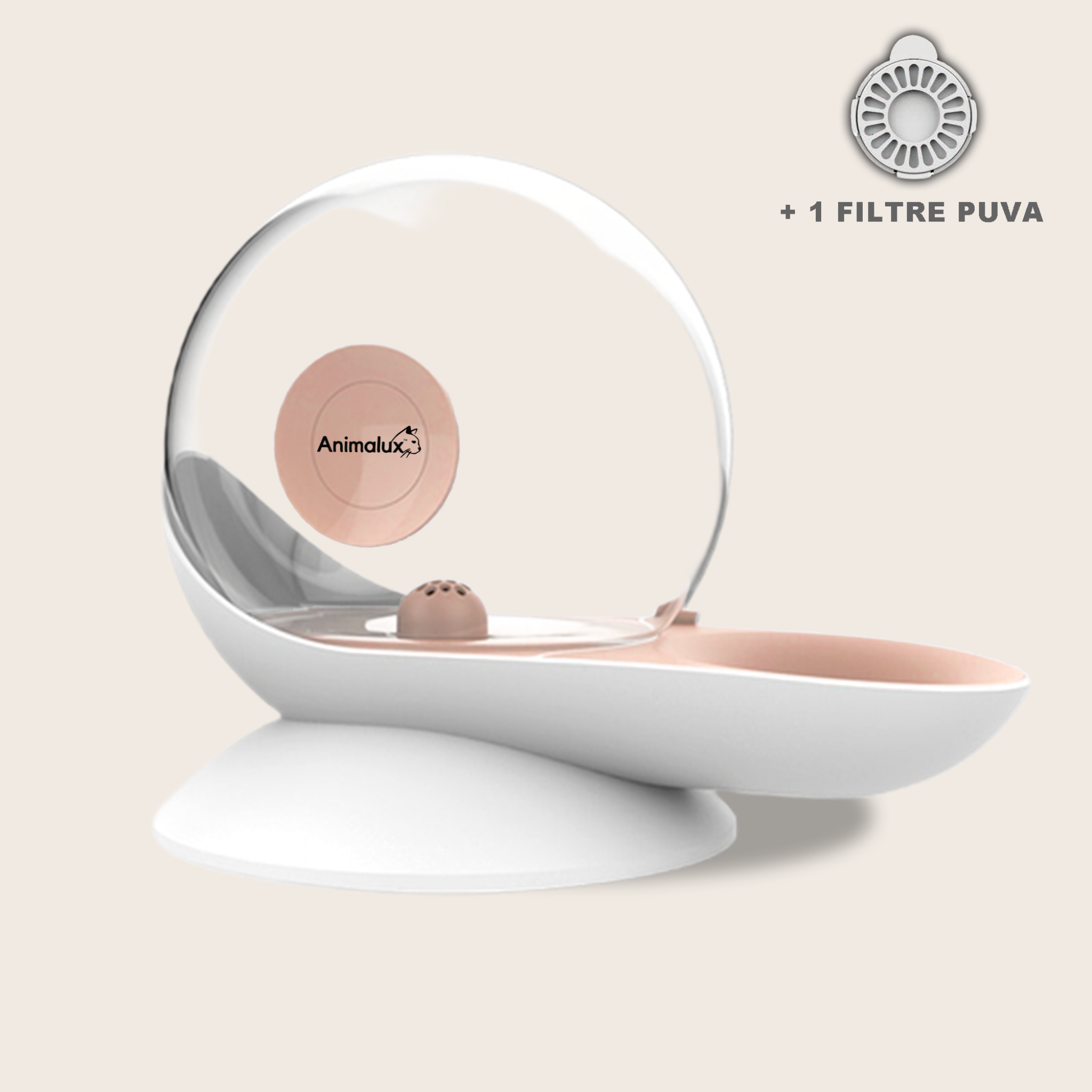 Fontaine a Eau Chat Aquafons Rose Animalux #couleur_rose-saumon